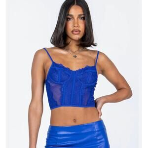 Princess Polly Brentwood corset top blue